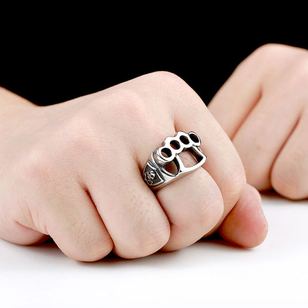 Stainless Steel Fist Skull Katar Ring