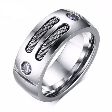 Steel Punk Rock Ring With Wire