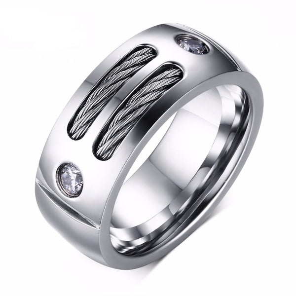 Steel Punk Rock Ring With Wire