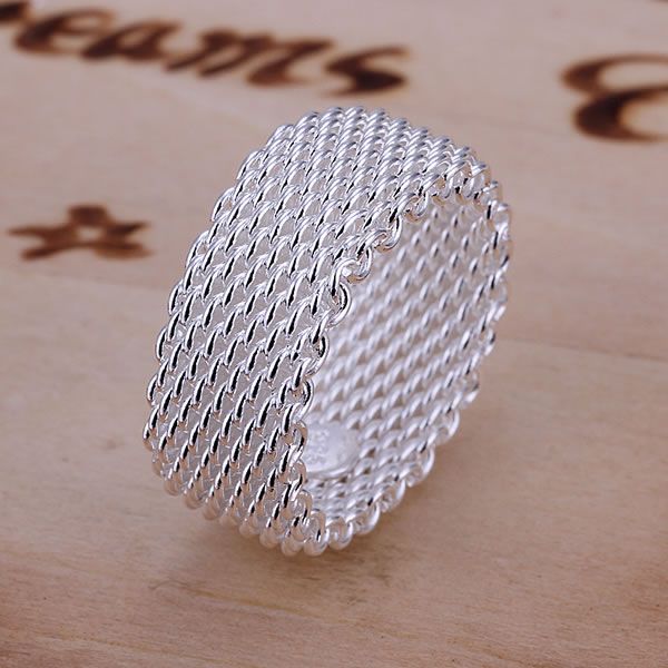 Silver Plated Net Ring