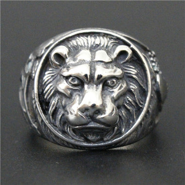 Round Lion Biker Style Ring