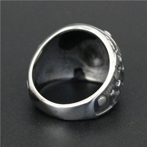 Round Lion Biker Style Ring