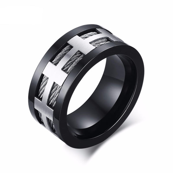 Steel Punk Rock Ring With Wire