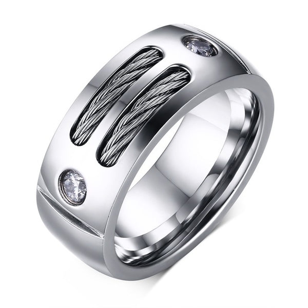 Steel Punk Rock Ring With Wire
